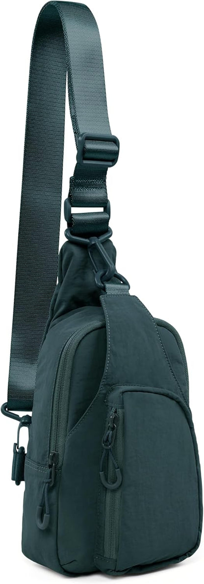 Sling Bag with Adjustable Straps Crossbody Chest Bag Lightweight Backpack for Casual Traveling Hiking