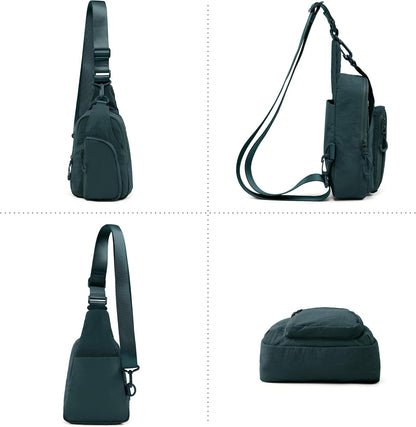 Sling Bag with Adjustable Straps Crossbody Chest Bag Lightweight Backpack for Casual Traveling Hiking