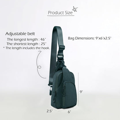 Sling Bag with Adjustable Straps Crossbody Chest Bag Lightweight Backpack for Casual Traveling Hiking