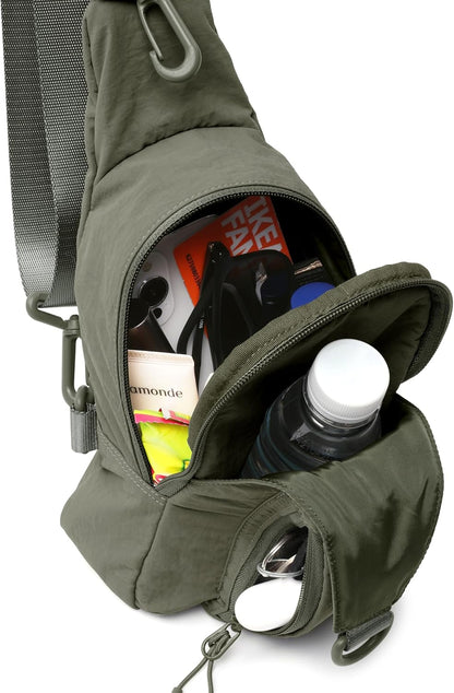 Sling Bag with Adjustable Straps Crossbody Chest Bag Lightweight Backpack for Casual Traveling Hiking