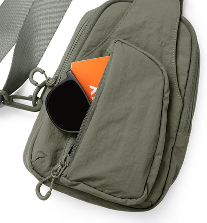 Sling Bag with Adjustable Straps Crossbody Chest Bag Lightweight Backpack for Casual Traveling Hiking