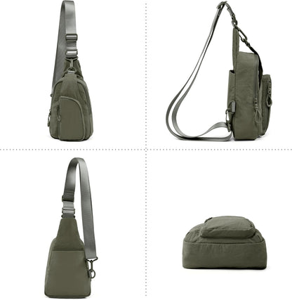Sling Bag with Adjustable Straps Crossbody Chest Bag Lightweight Backpack for Casual Traveling Hiking