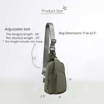 Sling Bag with Adjustable Straps Crossbody Chest Bag Lightweight Backpack for Casual Traveling Hiking