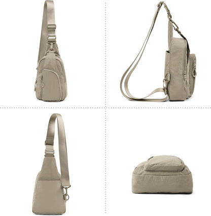 Sling Bag with Adjustable Straps Crossbody Chest Bag Lightweight Backpack for Casual Traveling Hiking