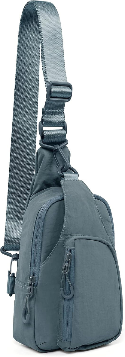 Sling Bag with Adjustable Straps Crossbody Chest Bag Lightweight Backpack for Casual Traveling Hiking