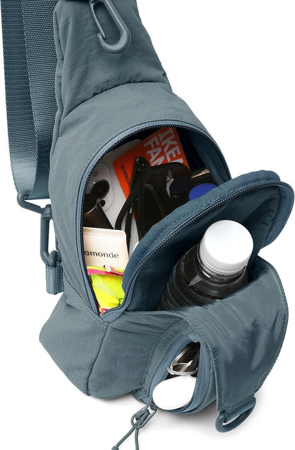 Sling Bag with Adjustable Straps Crossbody Chest Bag Lightweight Backpack for Casual Traveling Hiking