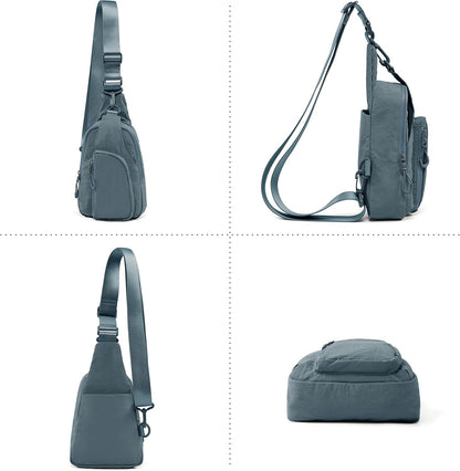 Sling Bag with Adjustable Straps Crossbody Chest Bag Lightweight Backpack for Casual Traveling Hiking