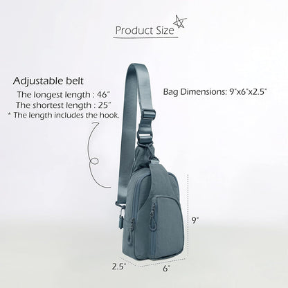 Sling Bag with Adjustable Straps Crossbody Chest Bag Lightweight Backpack for Casual Traveling Hiking