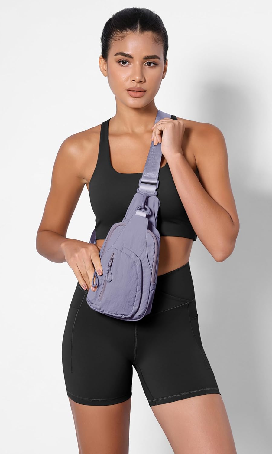 Sling Bag with Adjustable Straps Crossbody Chest Bag Lightweight Backpack for Casual Traveling Hiking