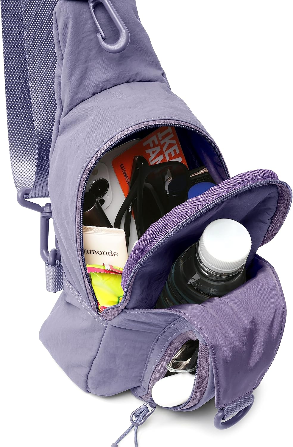 Sling Bag with Adjustable Straps Crossbody Chest Bag Lightweight Backpack for Casual Traveling Hiking