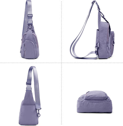 Sling Bag with Adjustable Straps Crossbody Chest Bag Lightweight Backpack for Casual Traveling Hiking