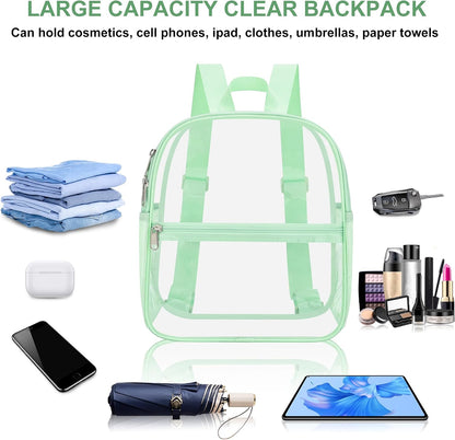 Oraben Small Clear Backpack for Stadium Events Stadium Backpack Waterproof 12x6x12 Clear Bag for Adult Concert Sport Work