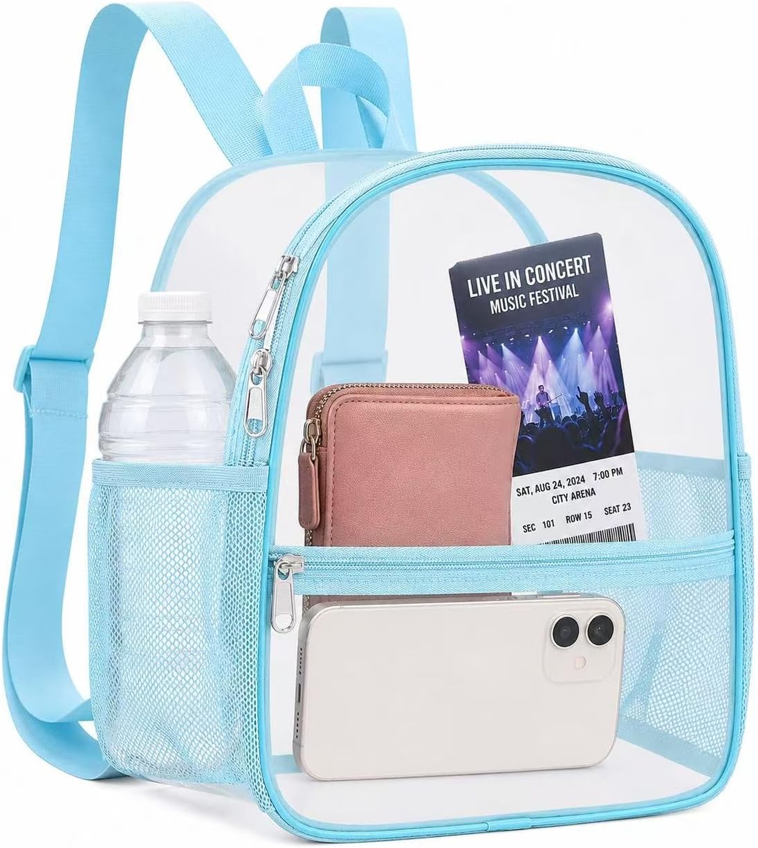Oraben Small Clear Backpack for Stadium Events Stadium Backpack Waterproof 12x6x12 Clear Bag for Adult Concert Sport Work