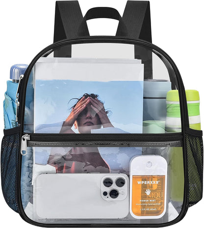 Oraben Small Clear Backpack for Stadium Events Stadium Backpack Waterproof 12x6x12 Clear Bag for Adult Concert Sport Work