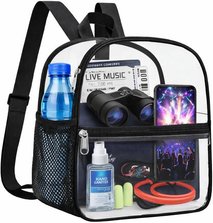 Oraben Small Clear Backpack for Stadium Events Stadium Backpack Waterproof 12x6x12 Clear Bag for Adult Concert Sport Work