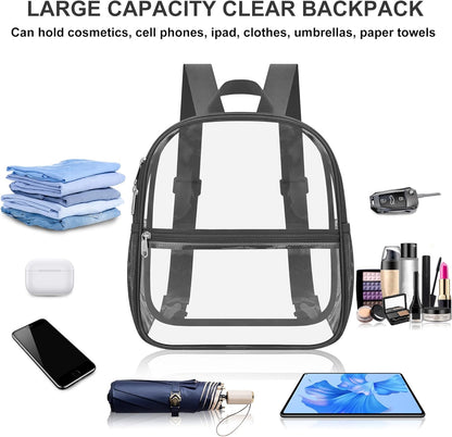 Oraben Small Clear Backpack for Stadium Events Stadium Backpack Waterproof 12x6x12 Clear Bag for Adult Concert Sport Work