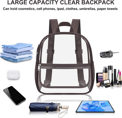 Oraben Small Clear Backpack for Stadium Events Stadium Backpack Waterproof 12x6x12 Clear Bag for Adult Concert Sport Work