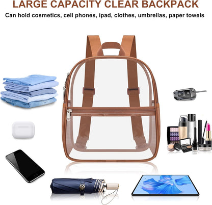 Oraben Small Clear Backpack for Stadium Events Stadium Backpack Waterproof 12x6x12 Clear Bag for Adult Concert Sport Work