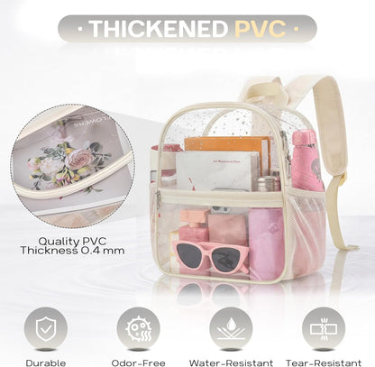 Oraben Small Clear Backpack for Stadium Events Stadium Backpack Waterproof 12x6x12 Clear Bag for Adult Concert Sport Work