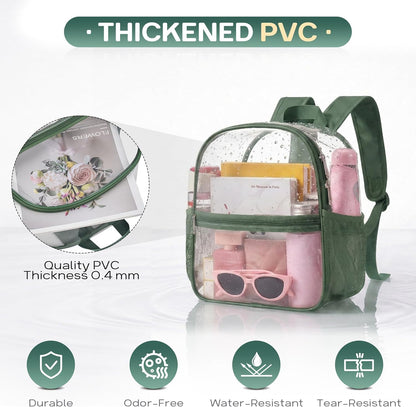 Oraben Small Clear Backpack for Stadium Events Stadium Backpack Waterproof 12x6x12 Clear Bag for Adult Concert Sport Work