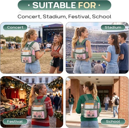 Oraben Small Clear Backpack for Stadium Events Stadium Backpack Waterproof 12x6x12 Clear Bag for Adult Concert Sport Work