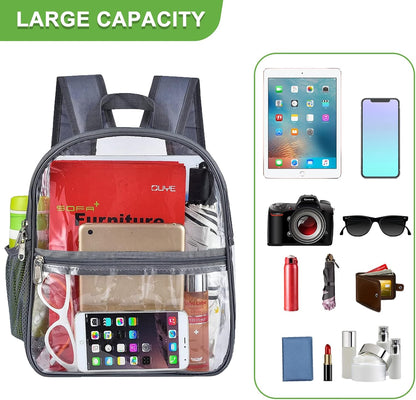 Oraben Small Clear Backpack for Stadium Events Stadium Backpack Waterproof 12x6x12 Clear Bag for Adult Concert Sport Work