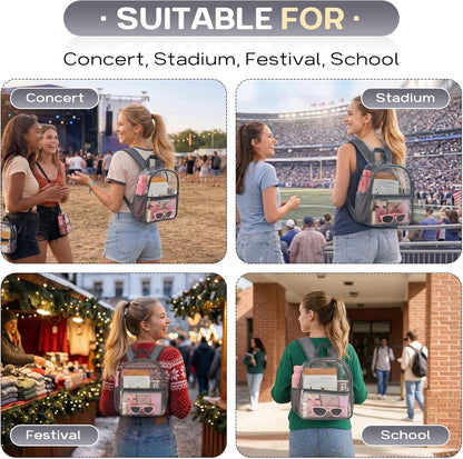 Oraben Small Clear Backpack for Stadium Events Stadium Backpack Waterproof 12x6x12 Clear Bag for Adult Concert Sport Work