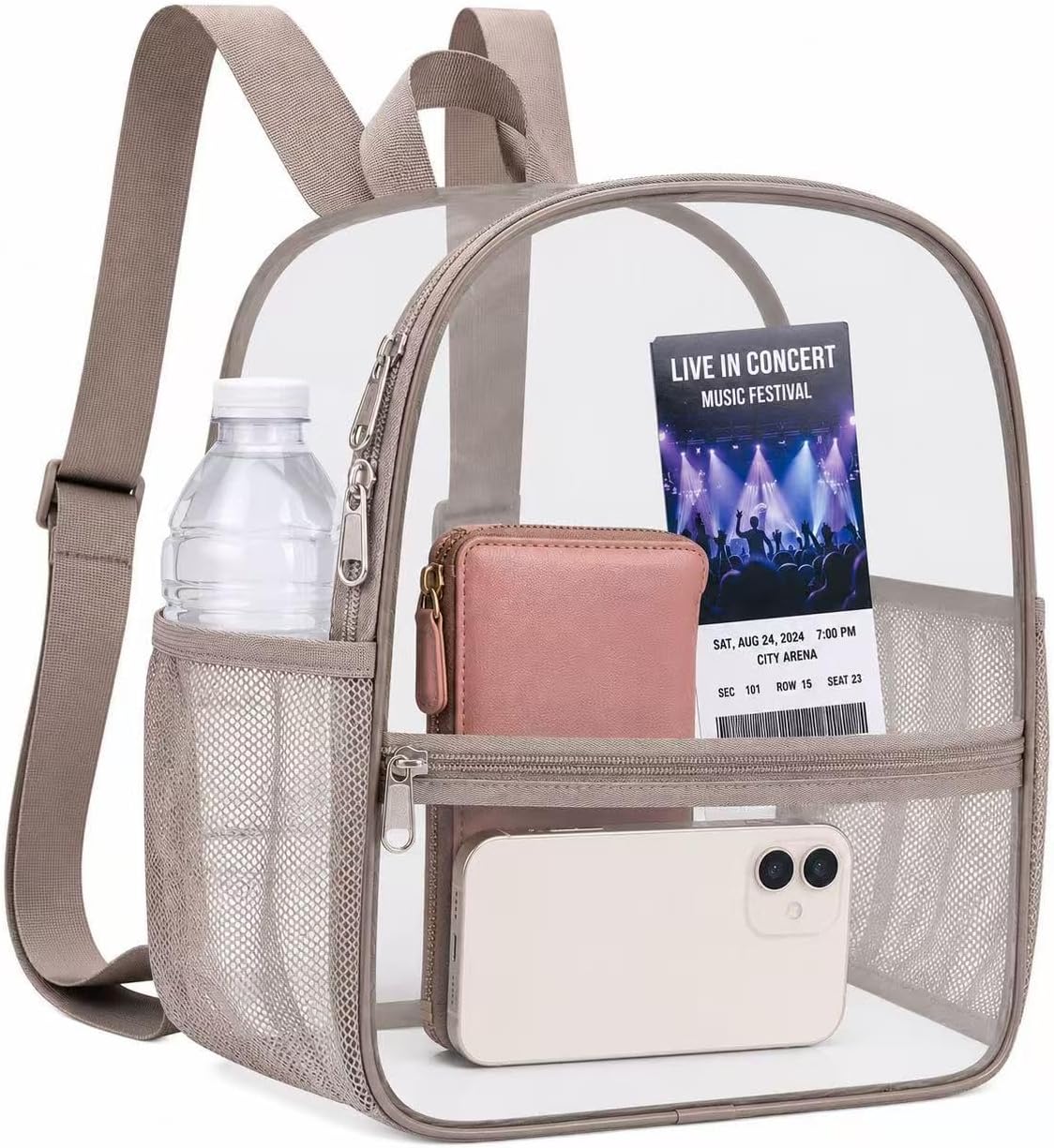 Oraben Small Clear Backpack for Stadium Events Stadium Backpack Waterproof 12x6x12 Clear Bag for Adult Concert Sport Work