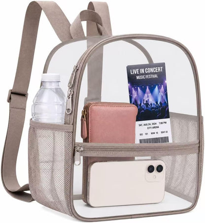 Oraben Small Clear Backpack for Stadium Events Stadium Backpack Waterproof 12x6x12 Clear Bag for Adult Concert Sport Work