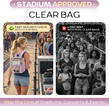 Oraben Small Clear Backpack for Stadium Events Stadium Backpack Waterproof 12x6x12 Clear Bag for Adult Concert Sport Work
