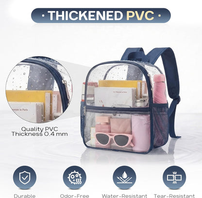 Oraben Small Clear Backpack for Stadium Events Stadium Backpack Waterproof 12x6x12 Clear Bag for Adult Concert Sport Work