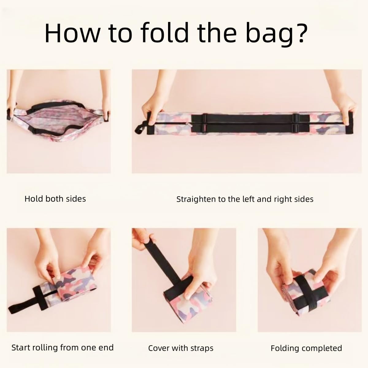 Reusable Shopping Bag Foldable Grocery Storage Tote Bags Oxford Cloth Portable Duffle Washable Zipper Storage Pouch