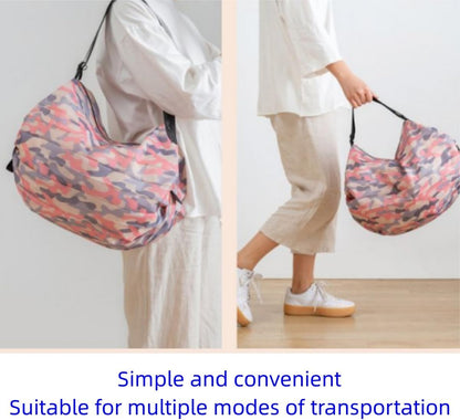 Reusable Shopping Bag Foldable Grocery Storage Tote Bags Oxford Cloth Portable Duffle Washable Zipper Storage Pouch