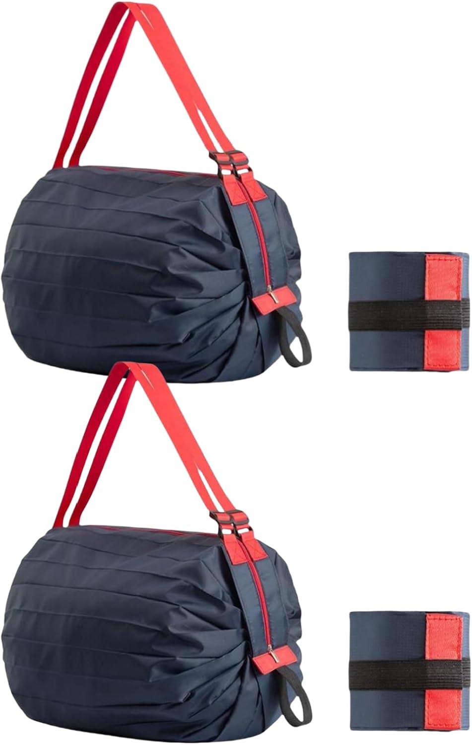 Reusable Shopping Bag Foldable Grocery Storage Tote Bags Oxford Cloth Portable Duffle Washable Zipper Storage Pouch