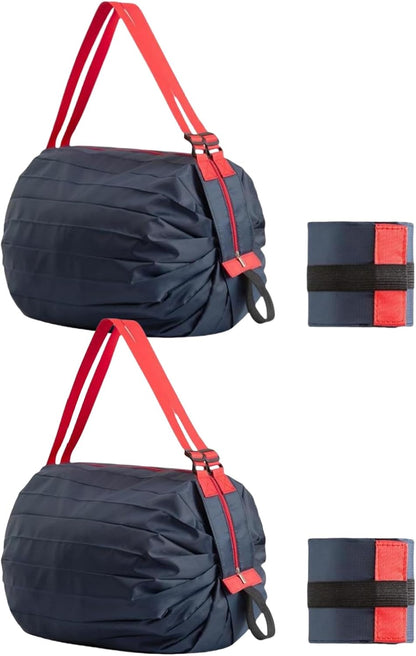 Reusable Shopping Bag Foldable Grocery Storage Tote Bags Oxford Cloth Portable Duffle Washable Zipper Storage Pouch