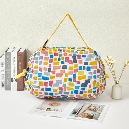 Reusable Shopping Bag Foldable Grocery Storage Tote Bags Oxford Cloth Portable Duffle Washable Zipper Storage Pouch