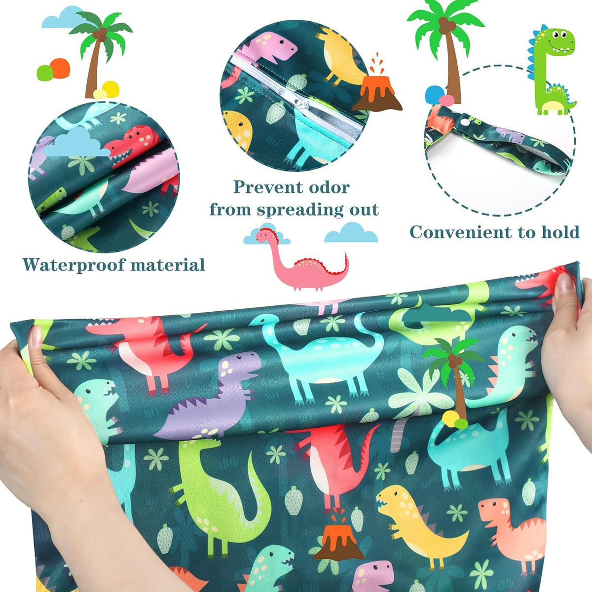 2 Pack Large Travel Laundry Bags, Large Wet Dry Waterproof Dirty Clothes Bag for Suitcase, Swimsuit Beach Gym College Dorm Wet Bag(Stripe Style)