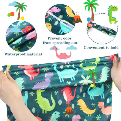 2 Pack Large Travel Laundry Bags, Large Wet Dry Waterproof Dirty Clothes Bag for Suitcase, Swimsuit Beach Gym College Dorm Wet Bag(Stripe Style)