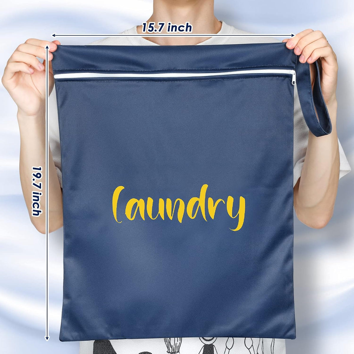 2 Pack Large Travel Laundry Bags, Large Wet Dry Waterproof Dirty Clothes Bag for Suitcase, Swimsuit Beach Gym College Dorm Wet Bag(Stripe Style)
