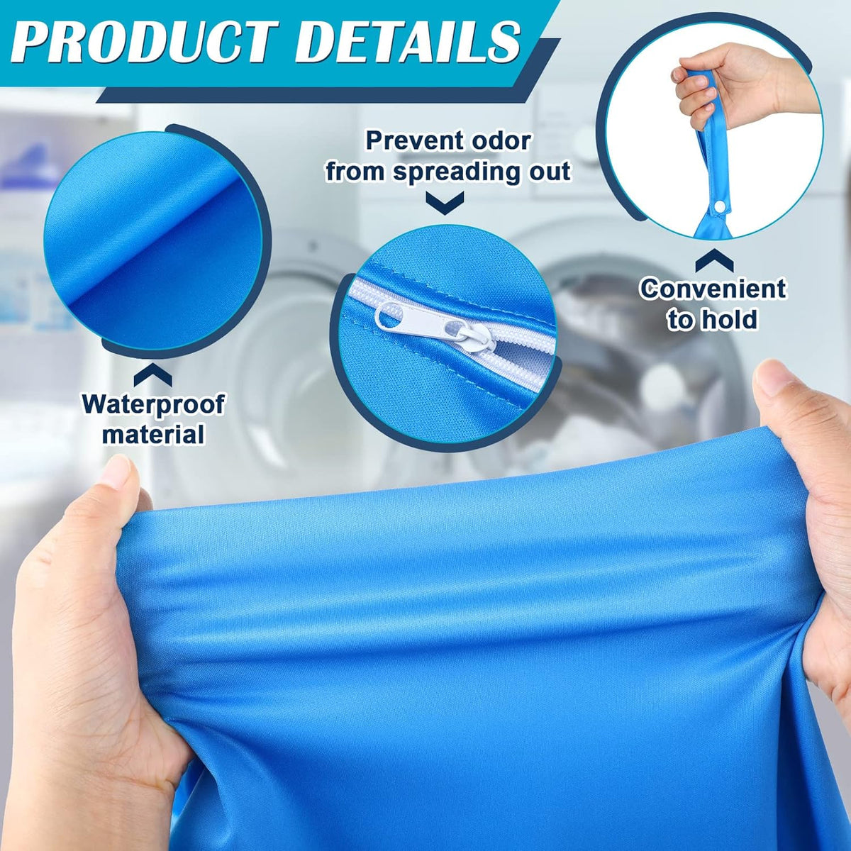 2 Pack Large Travel Laundry Bags, Large Wet Dry Waterproof Dirty Clothes Bag for Suitcase, Swimsuit Beach Gym College Dorm Wet Bag(Stripe Style)