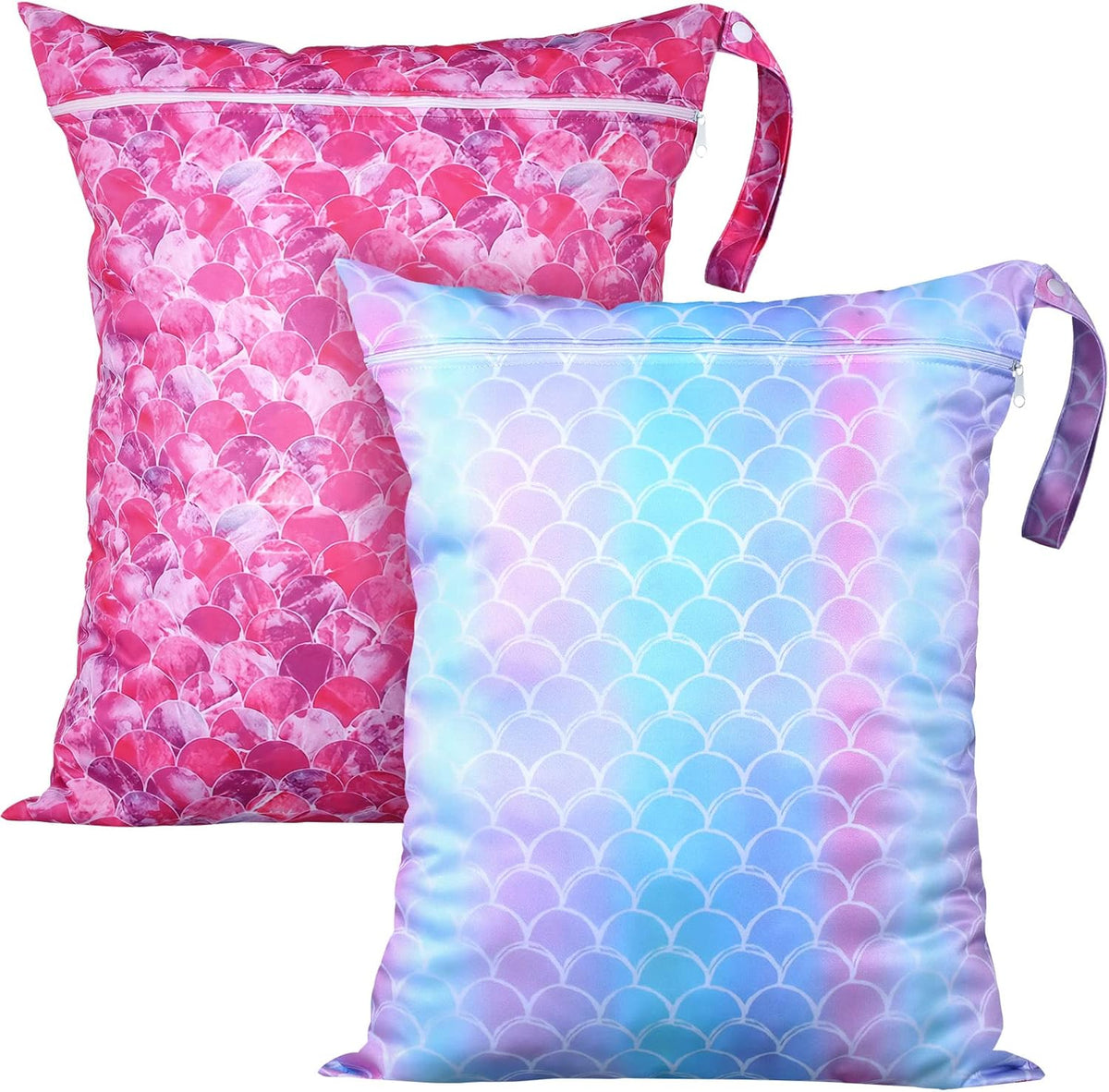 2 Pack Large Travel Laundry Bags, Large Wet Dry Waterproof Dirty Clothes Bag for Suitcase, Swimsuit Beach Gym College Dorm Wet Bag(Stripe Style)