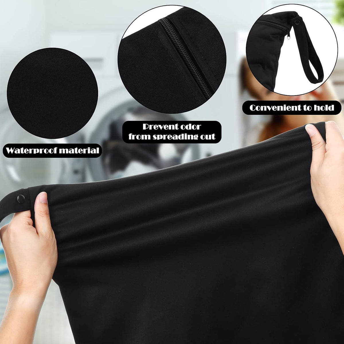 2 Pack Large Travel Laundry Bags, Large Wet Dry Waterproof Dirty Clothes Bag for Suitcase, Swimsuit Beach Gym College Dorm Wet Bag(Stripe Style)