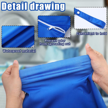 2 Pack Large Travel Laundry Bags, Large Wet Dry Waterproof Dirty Clothes Bag for Suitcase, Swimsuit Beach Gym College Dorm Wet Bag(Stripe Style)