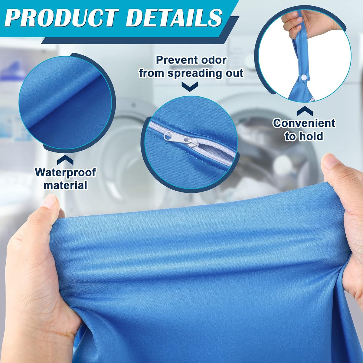 2 Pack Large Travel Laundry Bags, Large Wet Dry Waterproof Dirty Clothes Bag for Suitcase, Swimsuit Beach Gym College Dorm Wet Bag(Stripe Style)