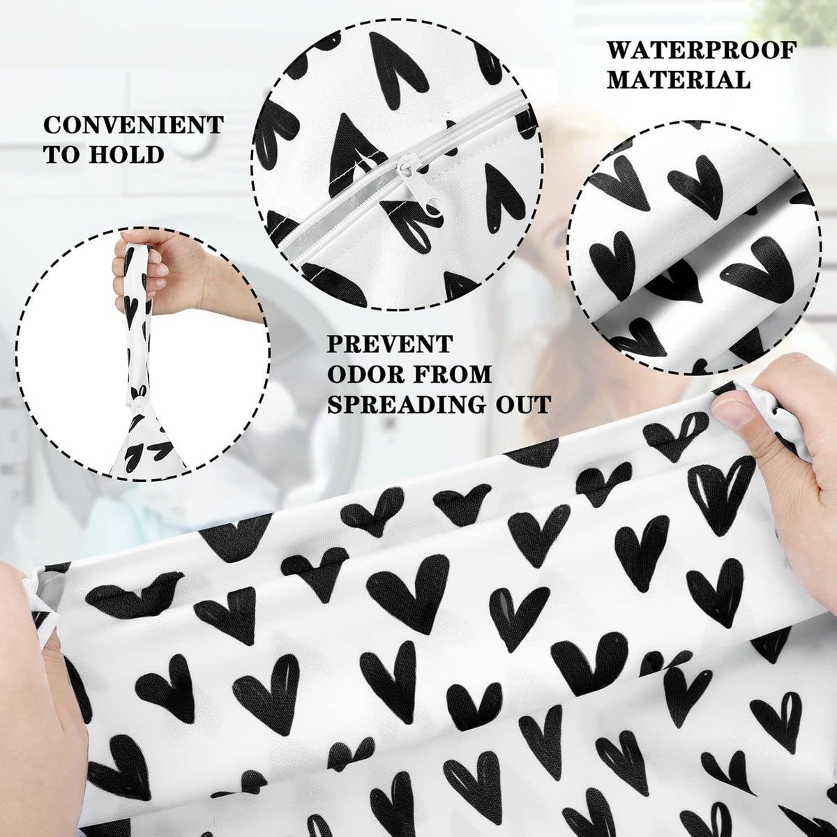 2 Pack Large Travel Laundry Bags, Large Wet Dry Waterproof Dirty Clothes Bag for Suitcase, Swimsuit Beach Gym College Dorm Wet Bag(Stripe Style)