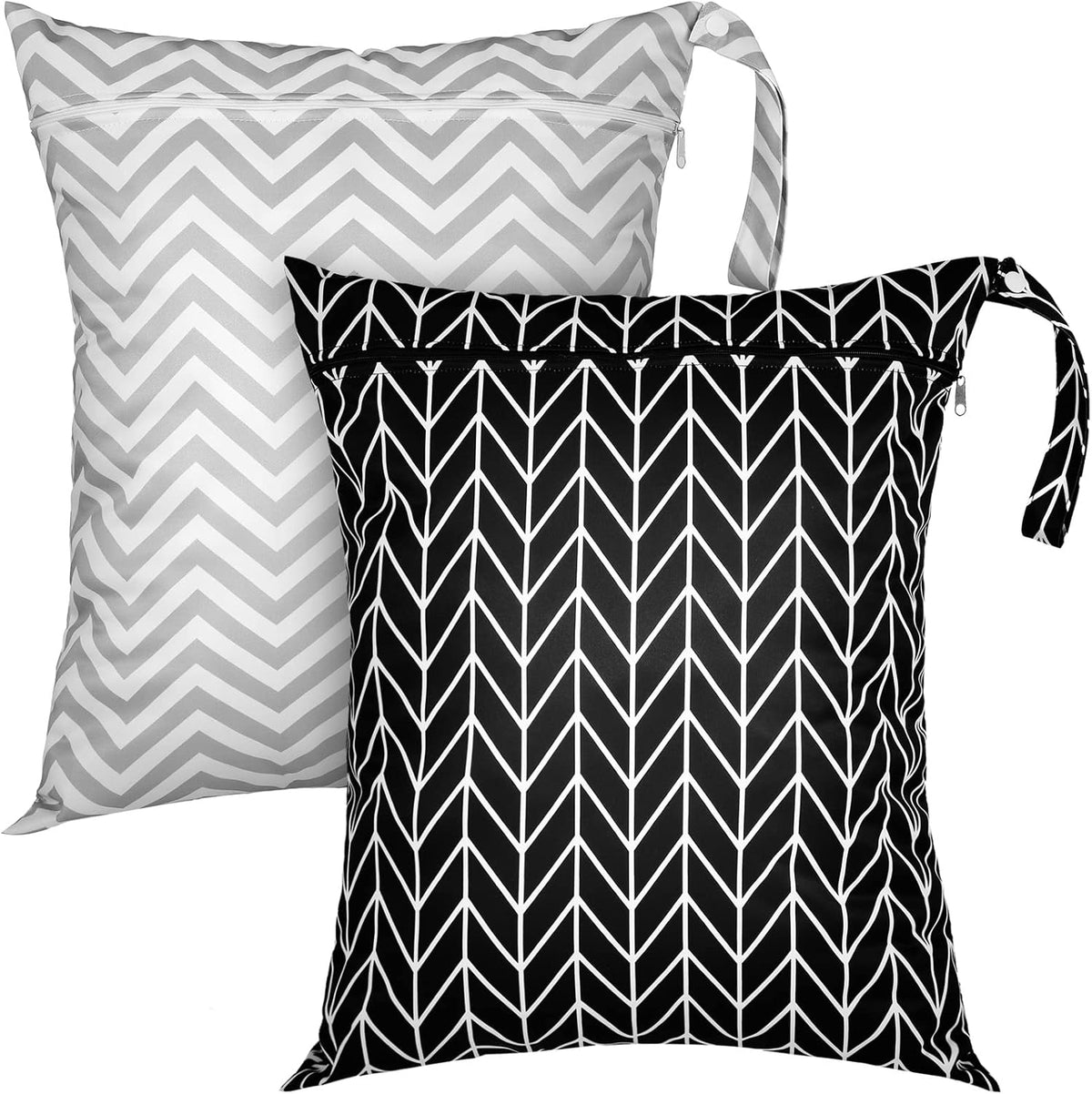 2 Pack Large Travel Laundry Bags, Large Wet Dry Waterproof Dirty Clothes Bag for Suitcase, Swimsuit Beach Gym College Dorm Wet Bag(Stripe Style)