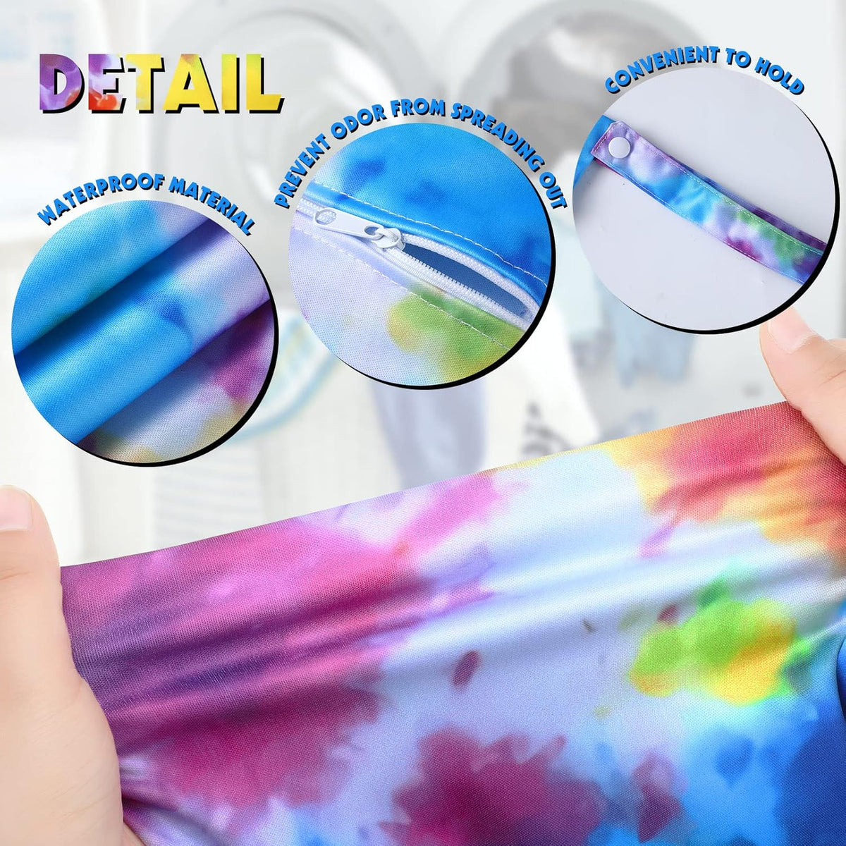 2 Pack Large Travel Laundry Bags, Large Wet Dry Waterproof Dirty Clothes Bag for Suitcase, Swimsuit Beach Gym College Dorm Wet Bag(Stripe Style)