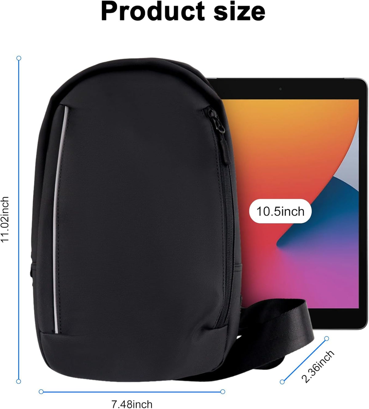 Sling Chest Backpack with USB Charging Port, Crossbody Bag for Men & Women, Waterproof Daypack for Travel, Hiking, Outdoor, Sports, Cycling, Daily Use, Black