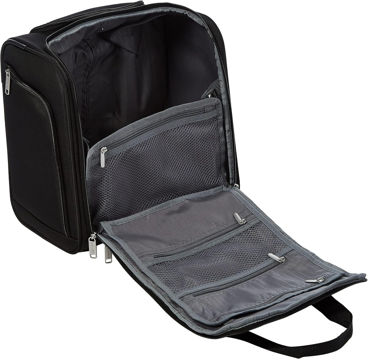 Underseat Carry-On Luggage with Wheels and Handle, 14" Rolling Travel Bag, Fits Under the Seat, Black