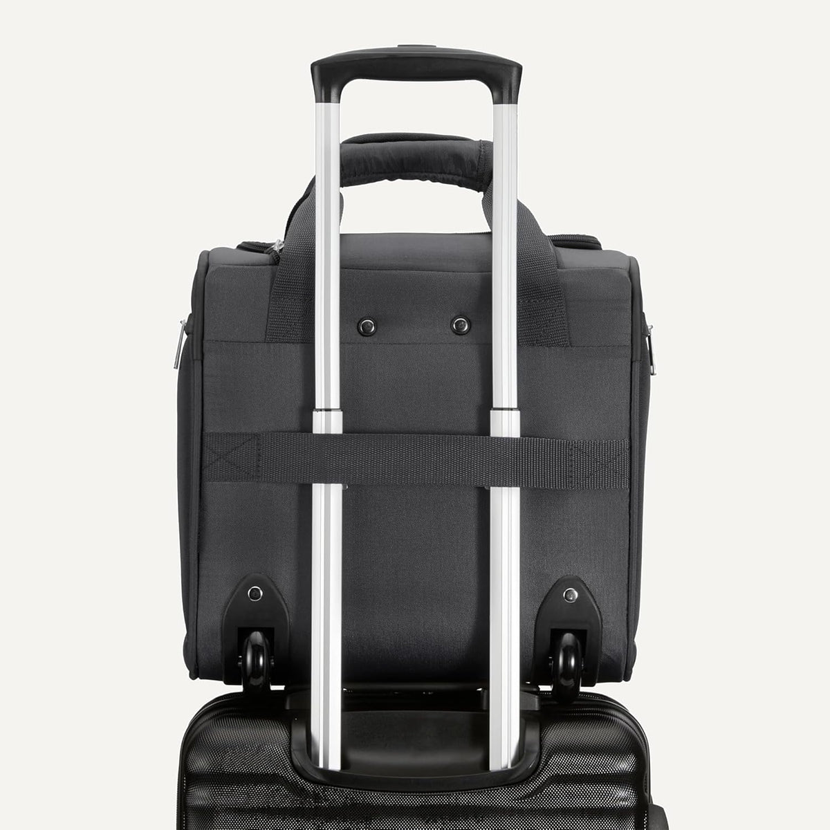 Underseat Carry-On Luggage with Wheels and Handle, 14" Rolling Travel Bag, Fits Under the Seat, Black